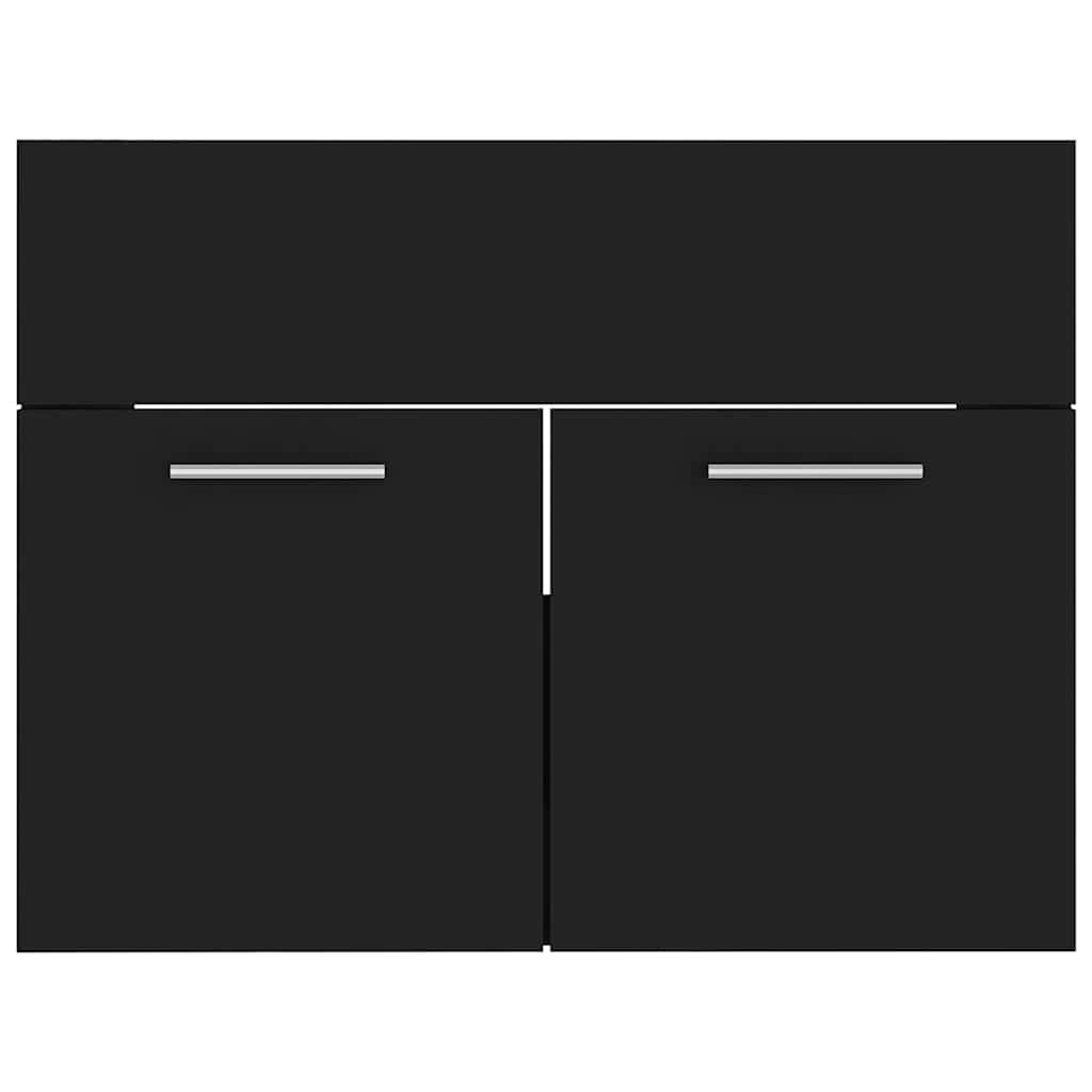 804783 vidaXL 2 Piece Bathroom Furniture Set Black Engineered Wood