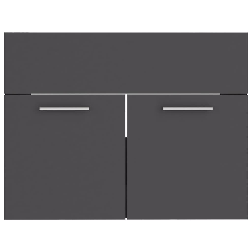 vidaXL 2 Piece Bathroom Furniture Set Grey Engineered Wood