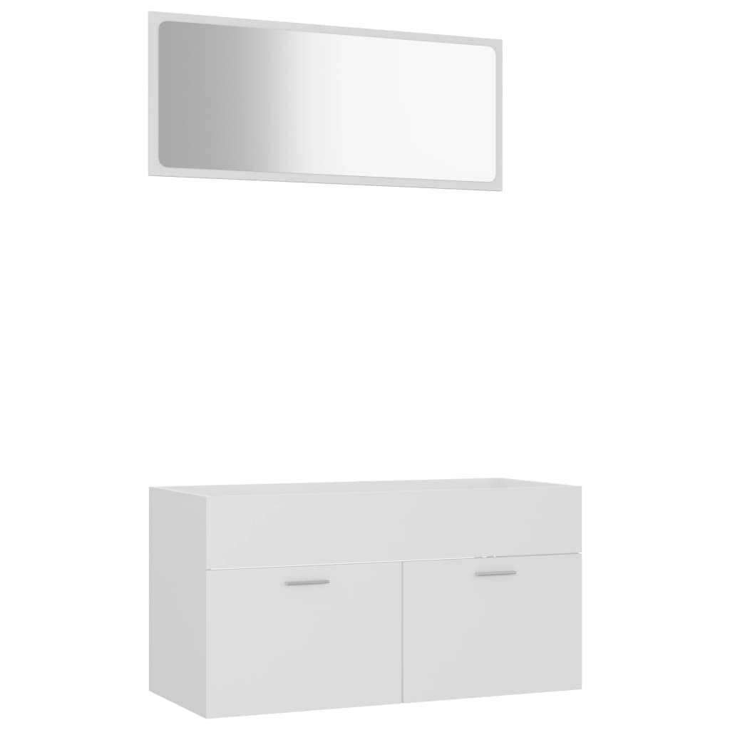 vidaXL 2 Piece Bathroom Furniture Set White Engineered Wood