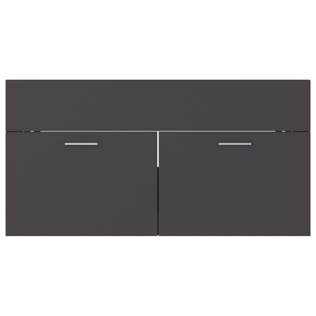 vidaXL 2 Piece Bathroom Furniture Set Grey Engineered Wood