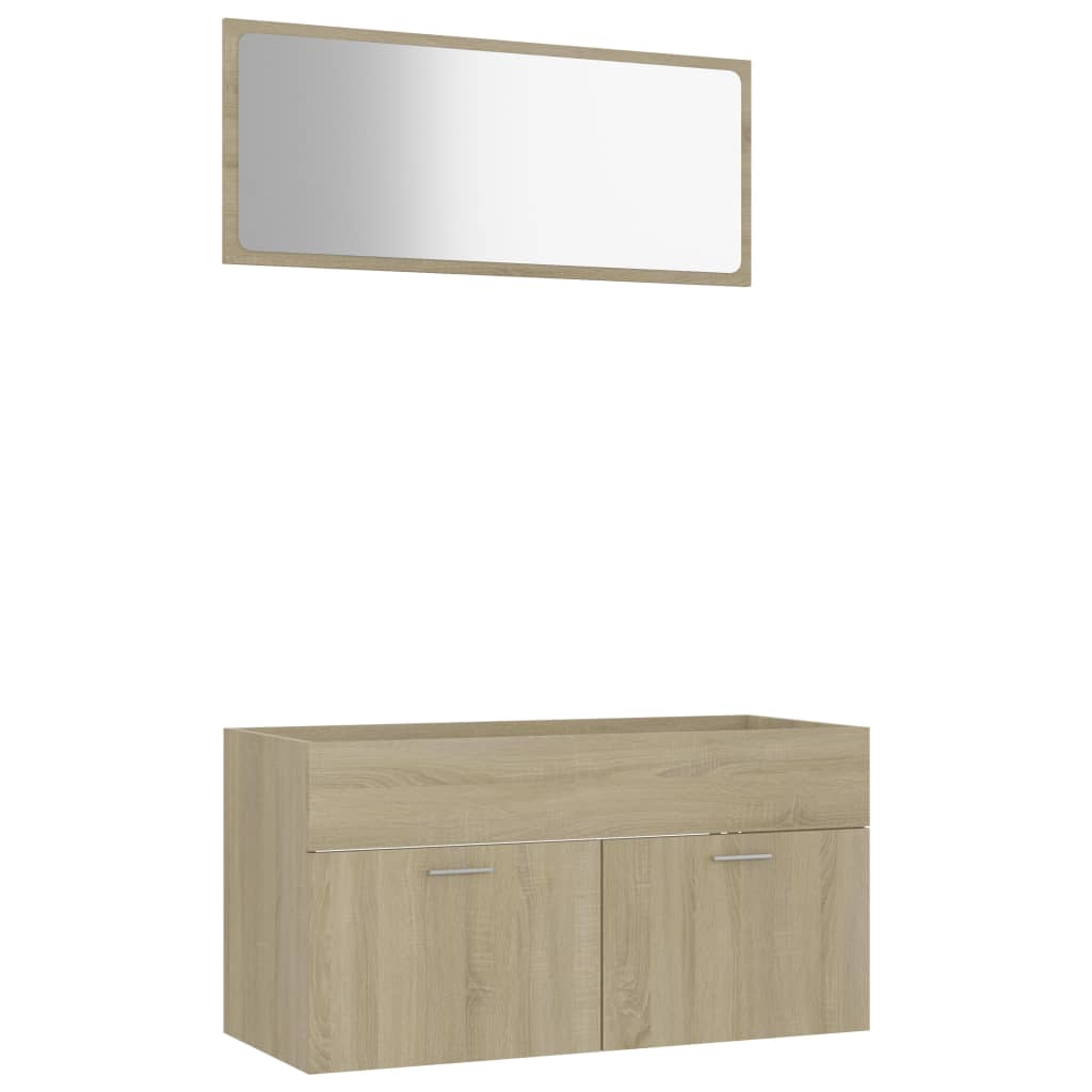 vidaXL 2 Piece Bathroom Furniture Set Sonoma Oak Engineered Wood