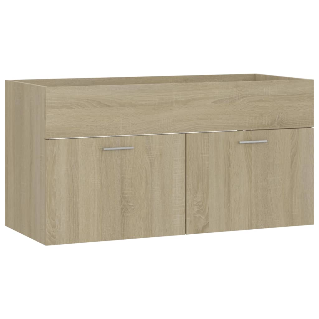 vidaXL 2 Piece Bathroom Furniture Set Sonoma Oak Engineered Wood