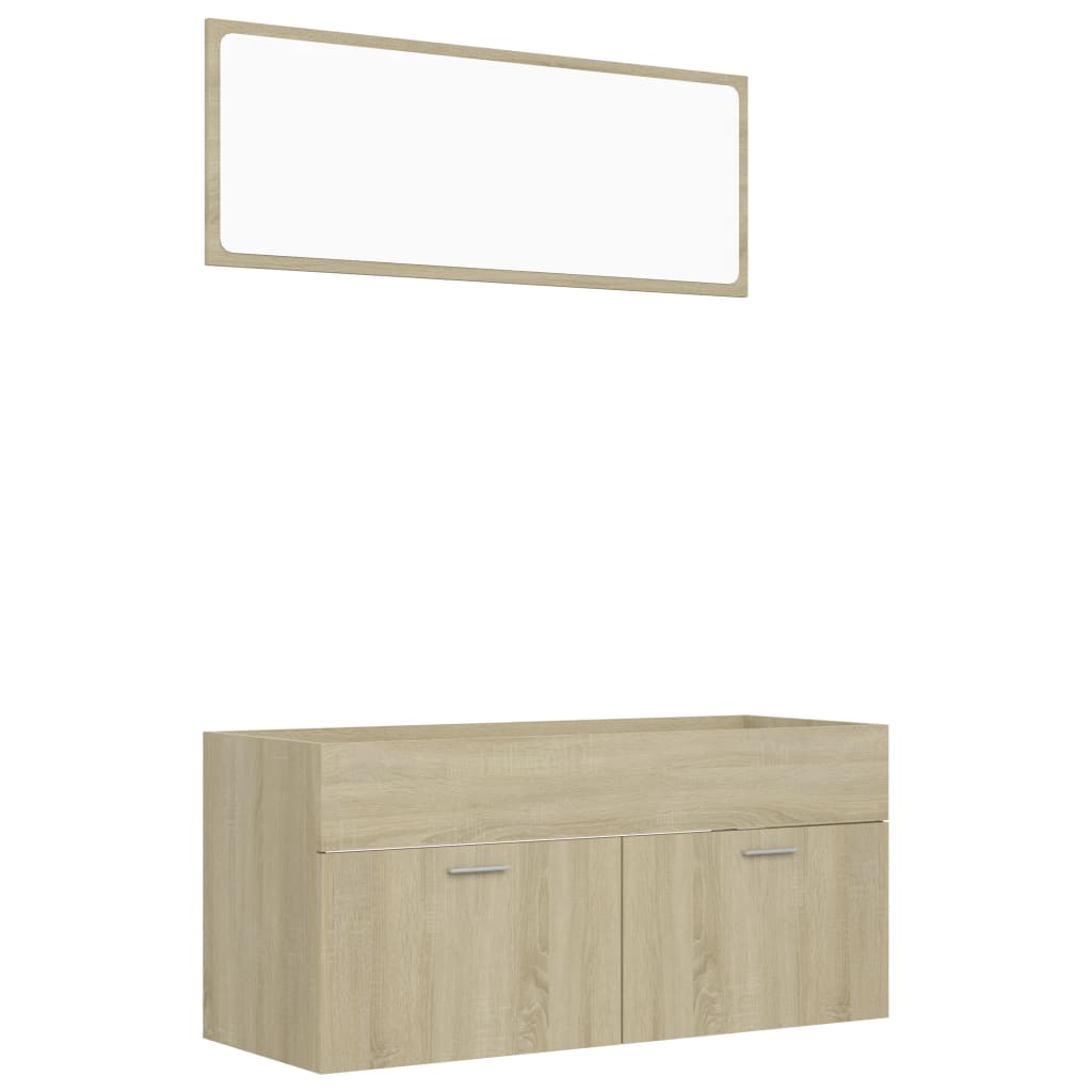 vidaXL 2 Piece Bathroom Furniture Set Sonoma Oak Engineered Wood