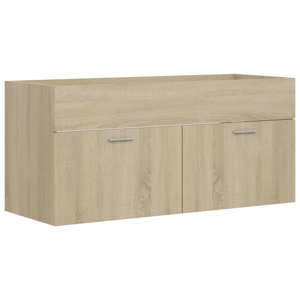 vidaXL 2 Piece Bathroom Furniture Set Sonoma Oak Engineered Wood