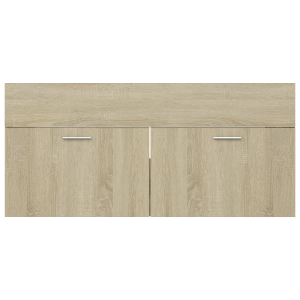 vidaXL 2 Piece Bathroom Furniture Set Sonoma Oak Engineered Wood