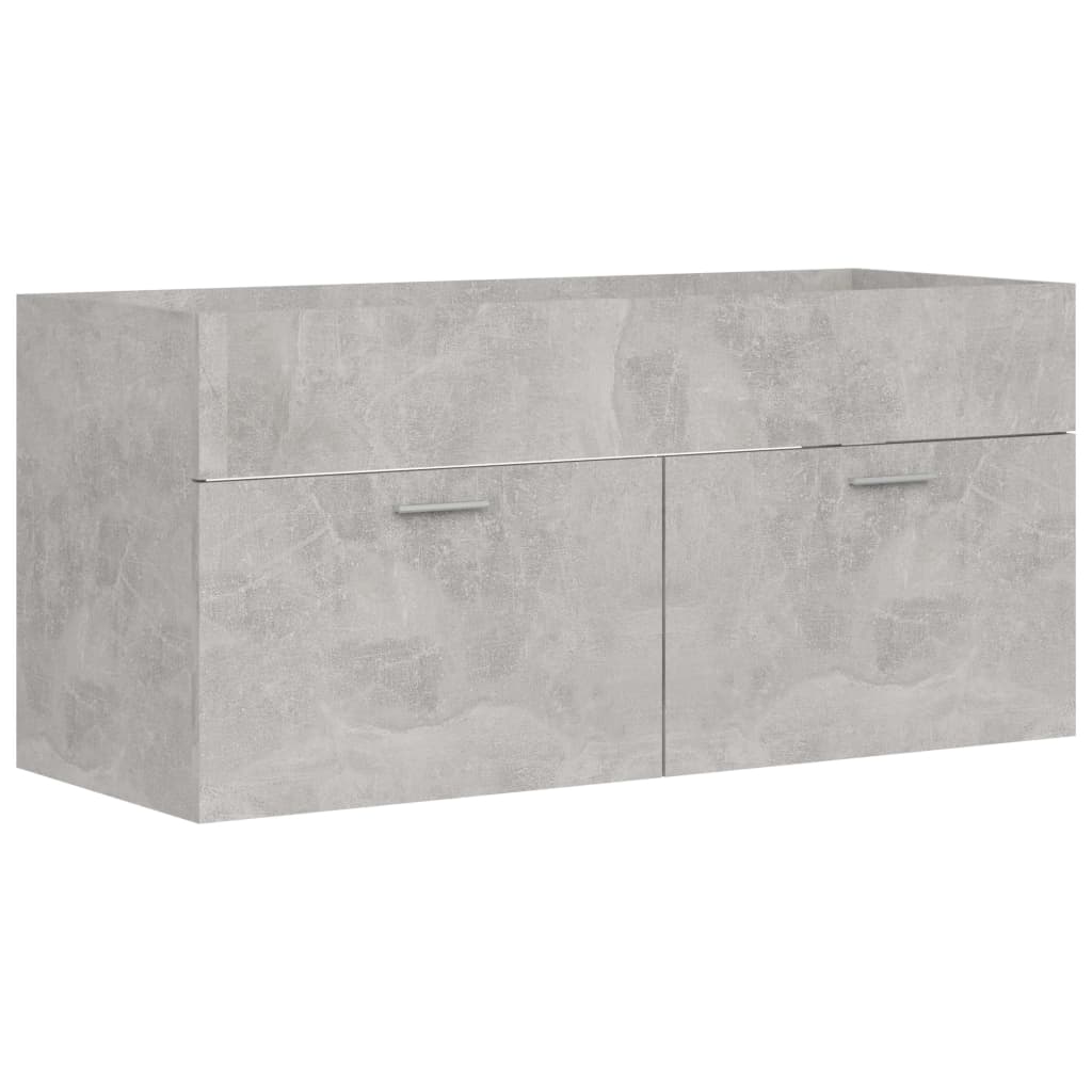 vidaXL 2 Piece Bathroom Furniture Set Concrete Grey Engineered Wood