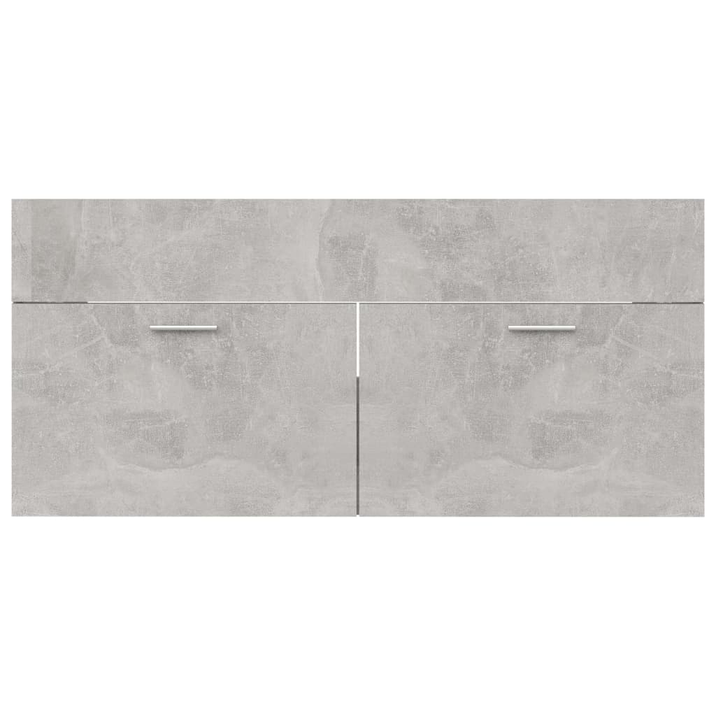 vidaXL 2 Piece Bathroom Furniture Set Concrete Grey Engineered Wood