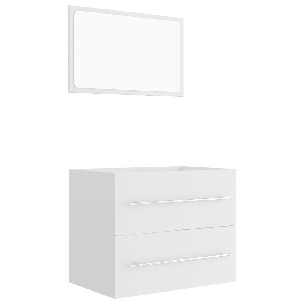 vidaXL 2 Piece Bathroom Furniture Set White Engineered Wood