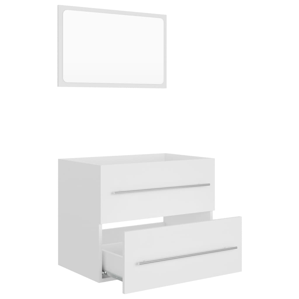 vidaXL 2 Piece Bathroom Furniture Set White Engineered Wood