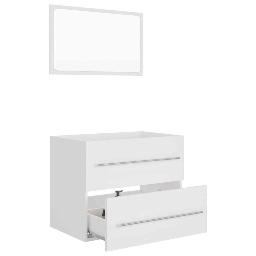 vidaXL 2 Piece Bathroom Furniture Set White Engineered Wood