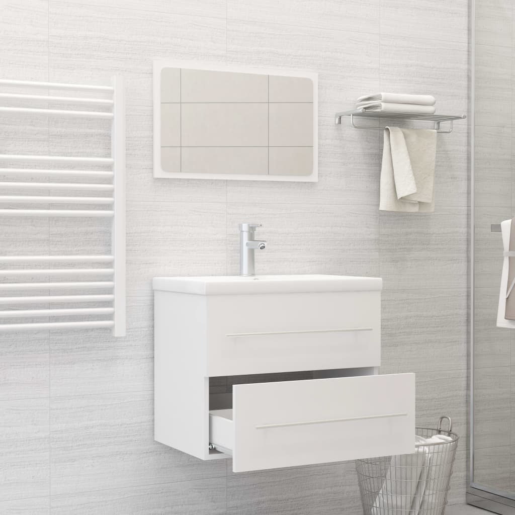 vidaXL 2 Piece Bathroom Furniture Set White Engineered Wood