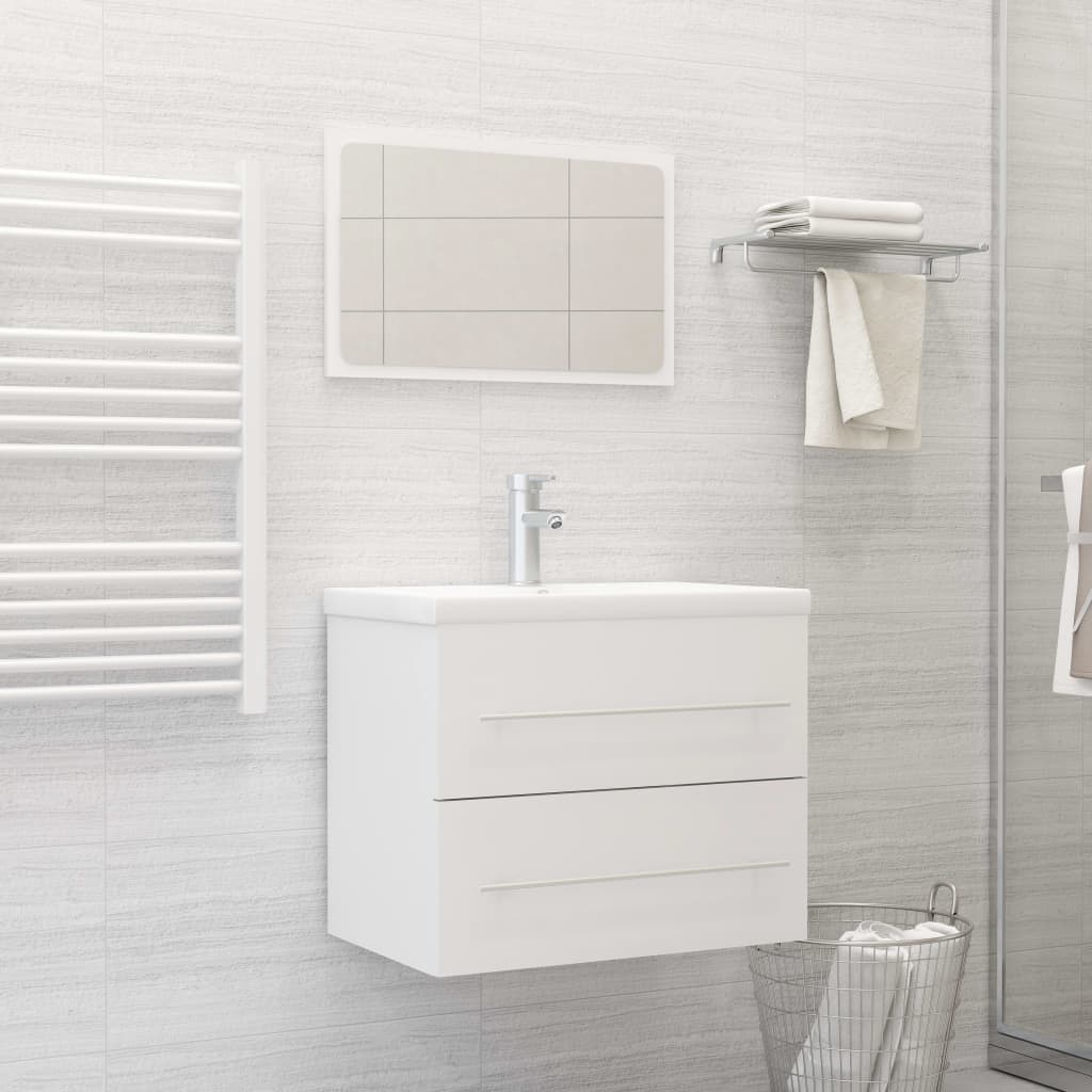 vidaXL 2 Piece Bathroom Furniture Set White Engineered Wood