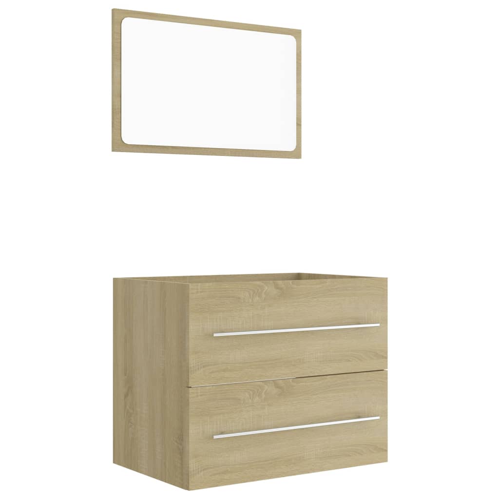 vidaXL 2 Piece Bathroom Furniture Set Sonoma Oak Engineered Wood