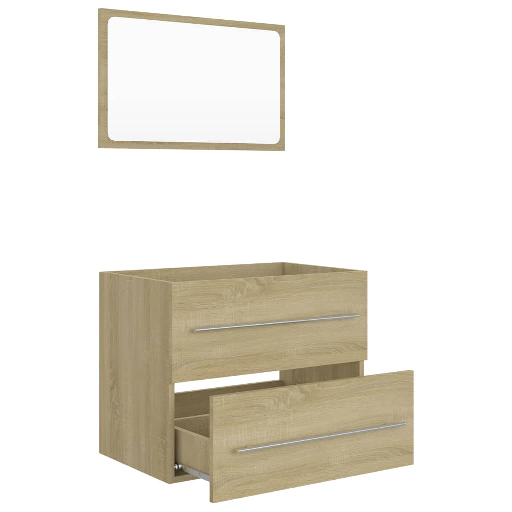 vidaXL 2 Piece Bathroom Furniture Set Sonoma Oak Engineered Wood