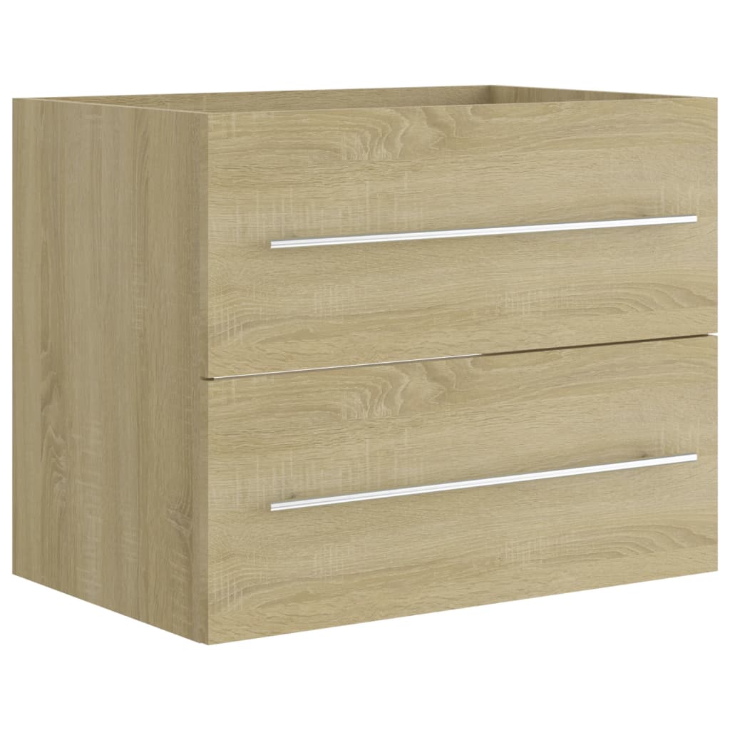 vidaXL 2 Piece Bathroom Furniture Set Sonoma Oak Engineered Wood