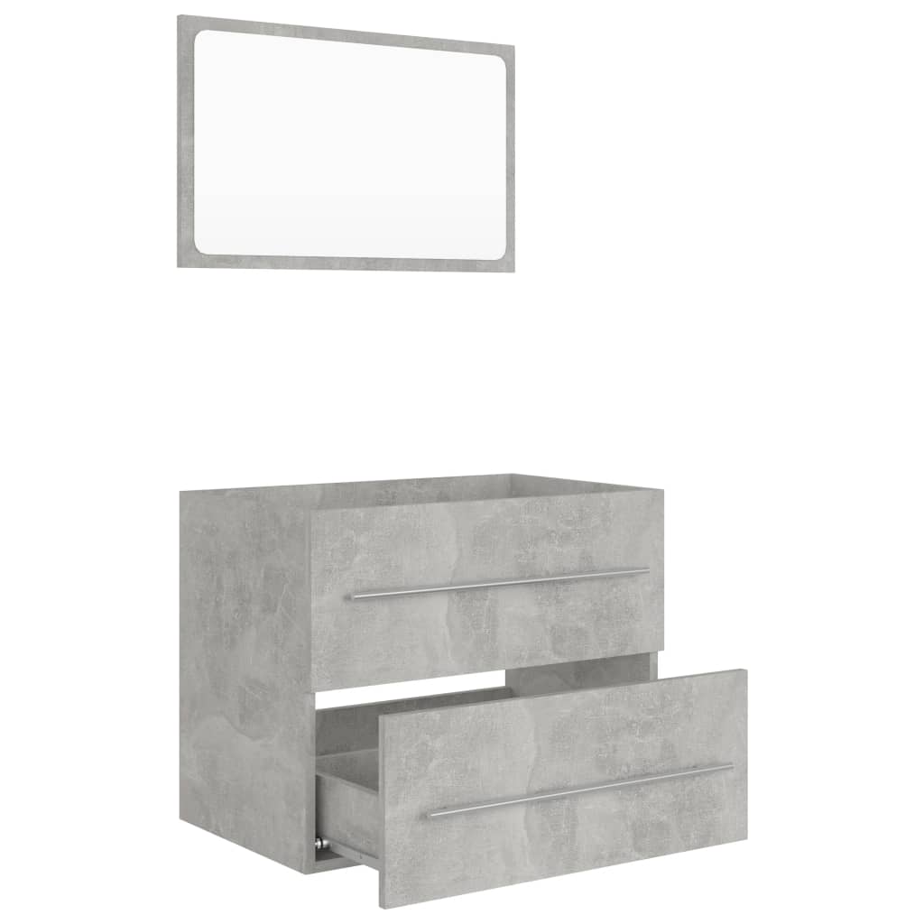 vidaXL 2 Piece Bathroom Furniture Set Concrete Grey Engineered Wood