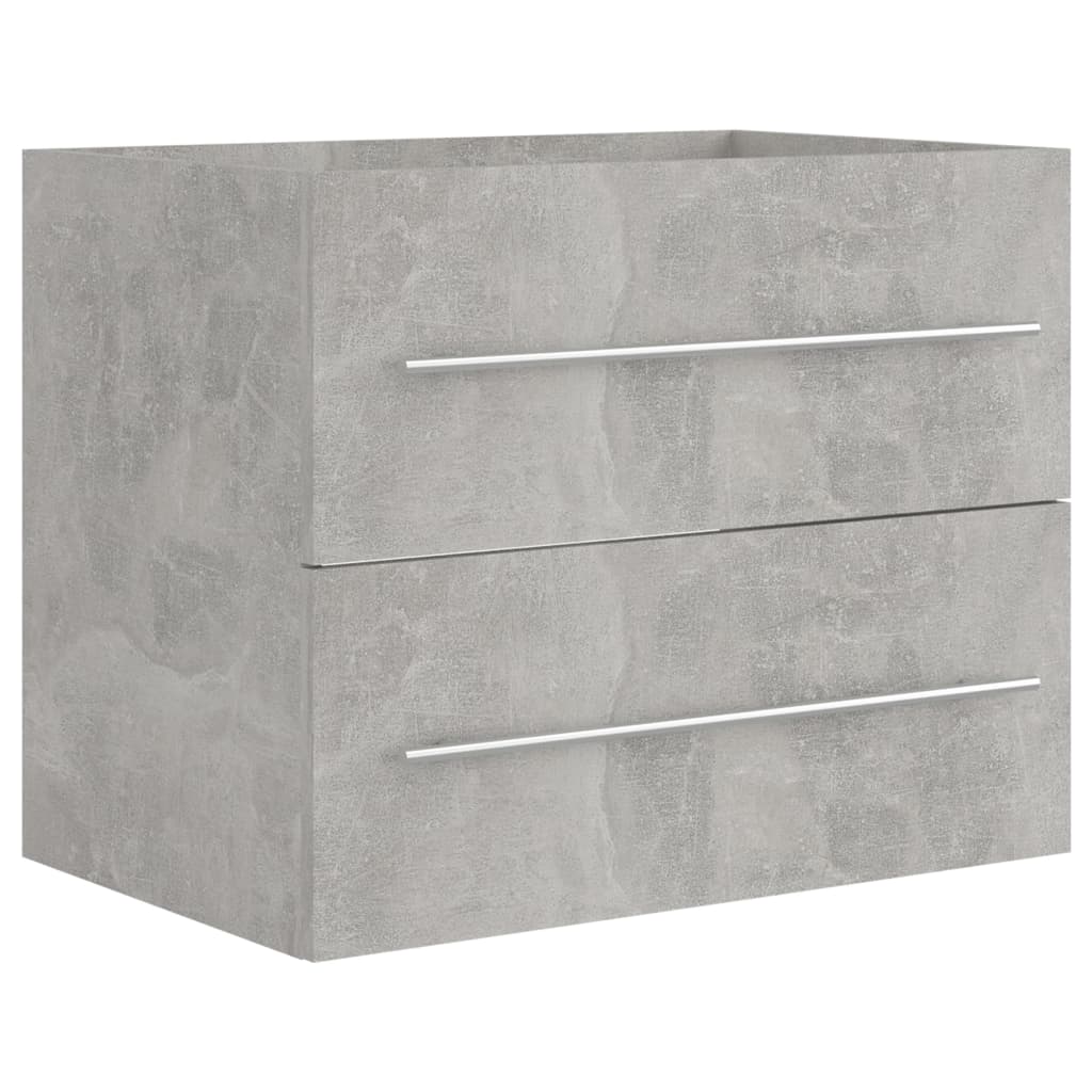 vidaXL 2 Piece Bathroom Furniture Set Concrete Grey Engineered Wood