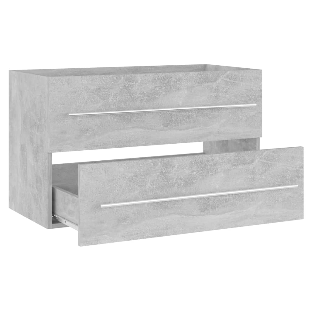 vidaXL 2 Piece Bathroom Furniture Set Concrete Grey Engineered Wood