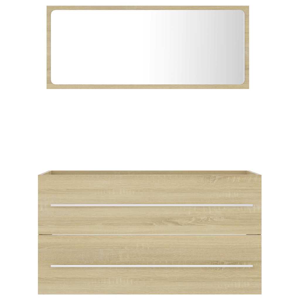 804848 vidaXL 2 Piece Bathroom Furniture Set Sonoma Oak Engineered Wood