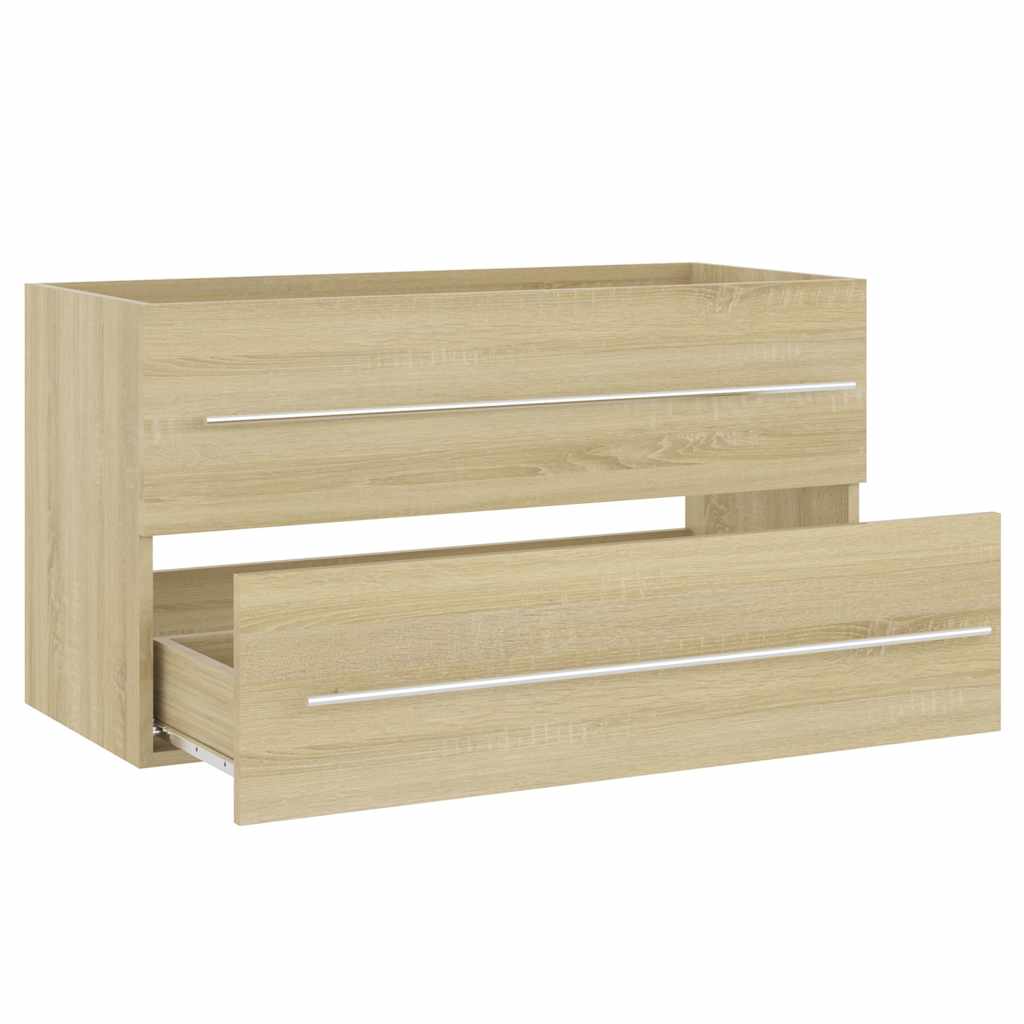 804848 vidaXL 2 Piece Bathroom Furniture Set Sonoma Oak Engineered Wood