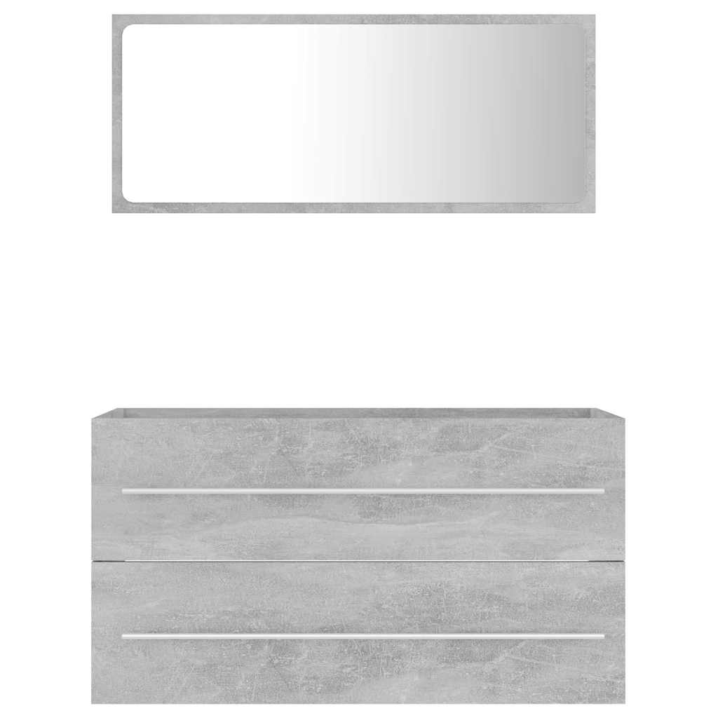 804849 vidaXL 2 Piece Bathroom Furniture Set Concrete Grey Engineered Wood