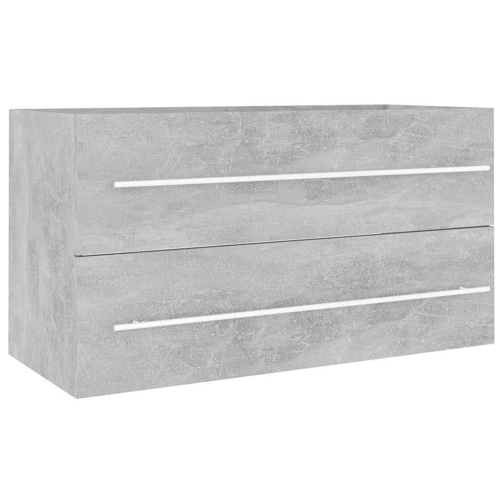 804849 vidaXL 2 Piece Bathroom Furniture Set Concrete Grey Engineered Wood