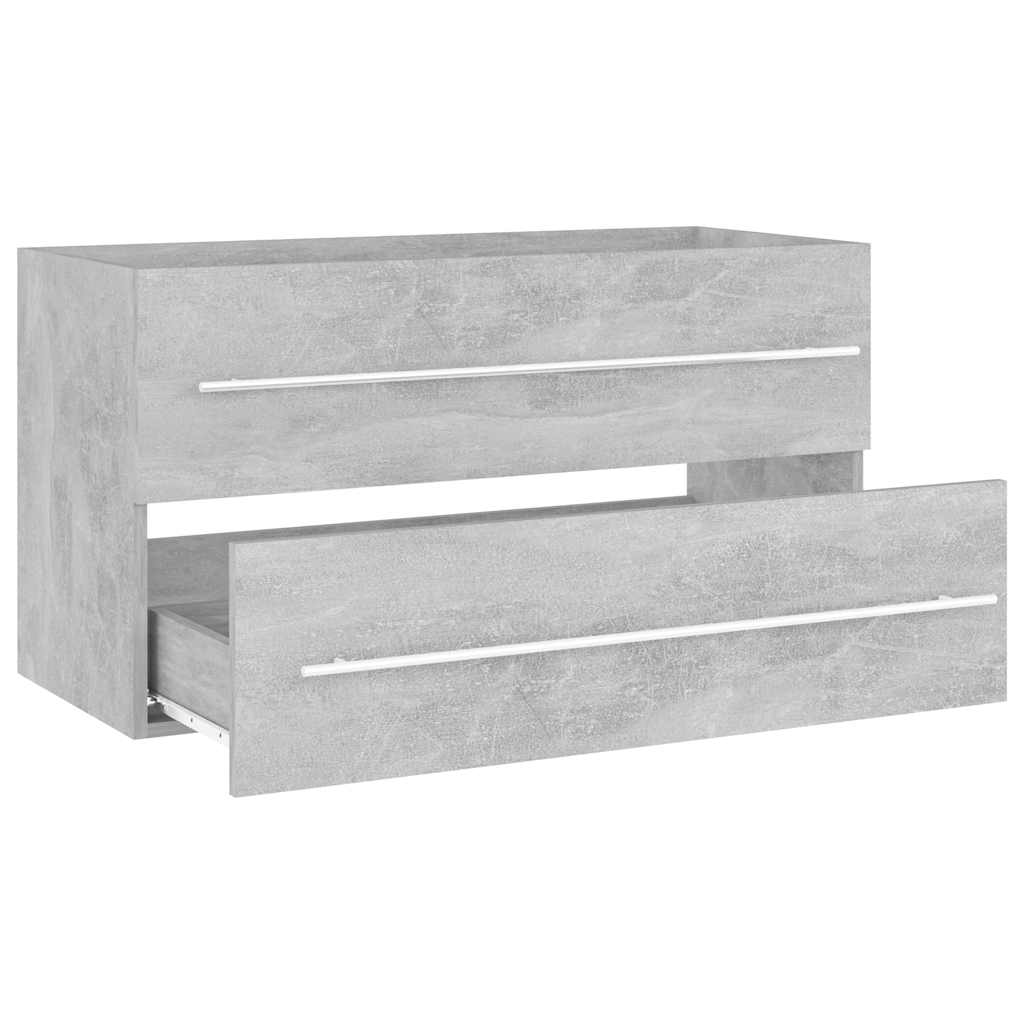 804849 vidaXL 2 Piece Bathroom Furniture Set Concrete Grey Engineered Wood