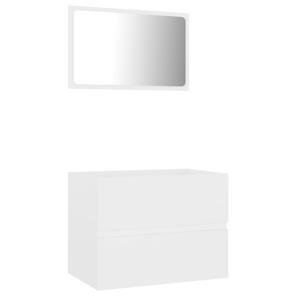 vidaXL 2 Piece Bathroom Furniture Set White Engineered Wood