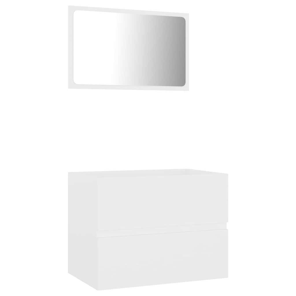 804872 vidaXL 2 Piece Bathroom Furniture Set White Engineered Wood