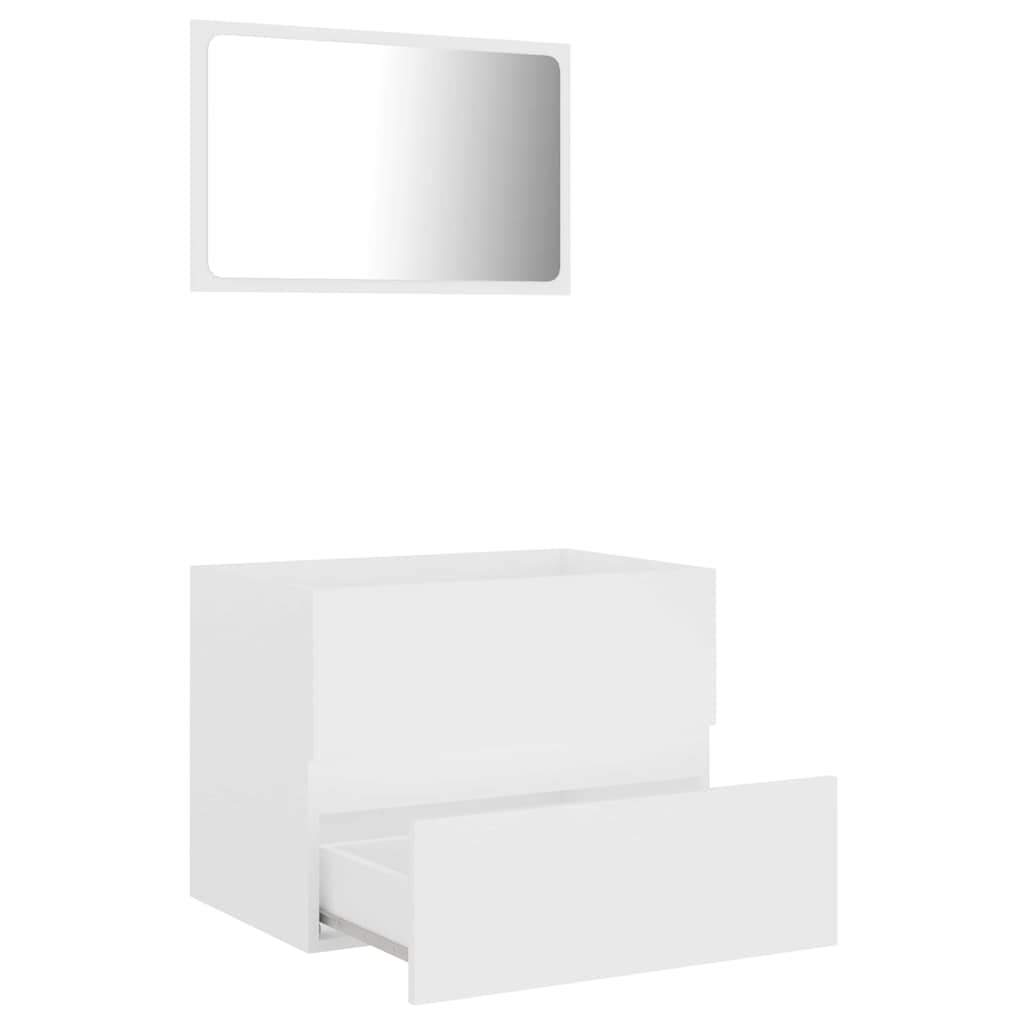 804872 vidaXL 2 Piece Bathroom Furniture Set White Engineered Wood