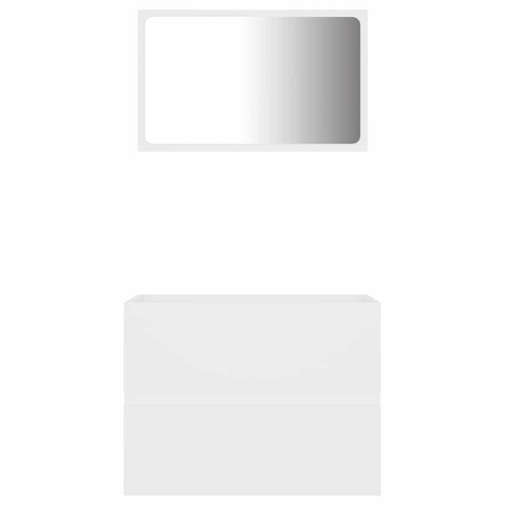 804872 vidaXL 2 Piece Bathroom Furniture Set White Engineered Wood