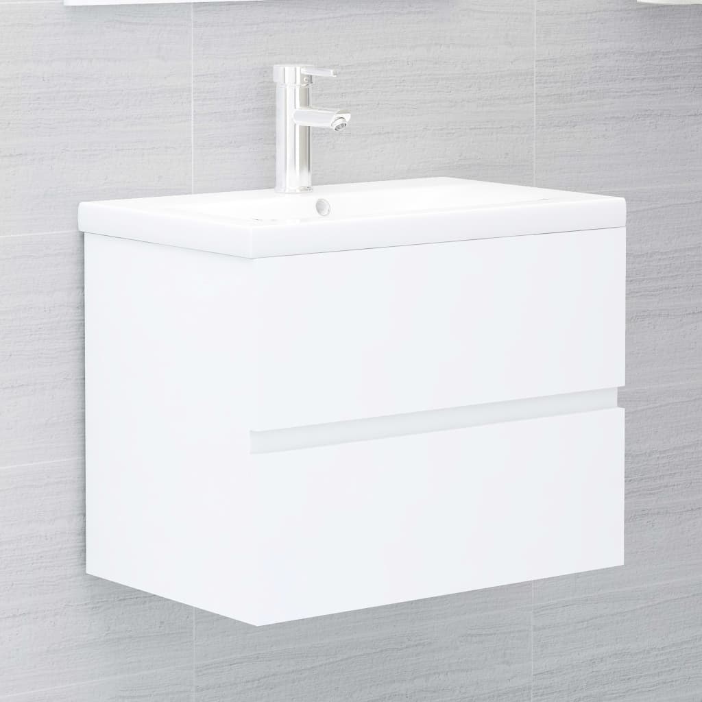 vidaXL 2 Piece Bathroom Furniture Set White Engineered Wood