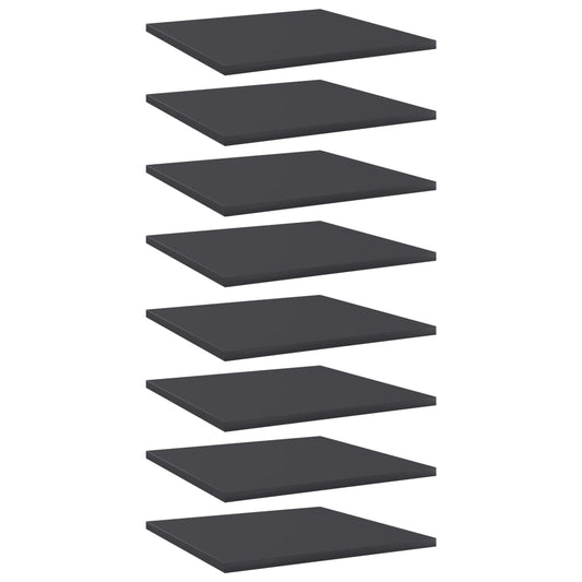 805175 vidaXL Bookshelf Boards 8 pcs Grey 40x40x1,5 cm Engineered Wood