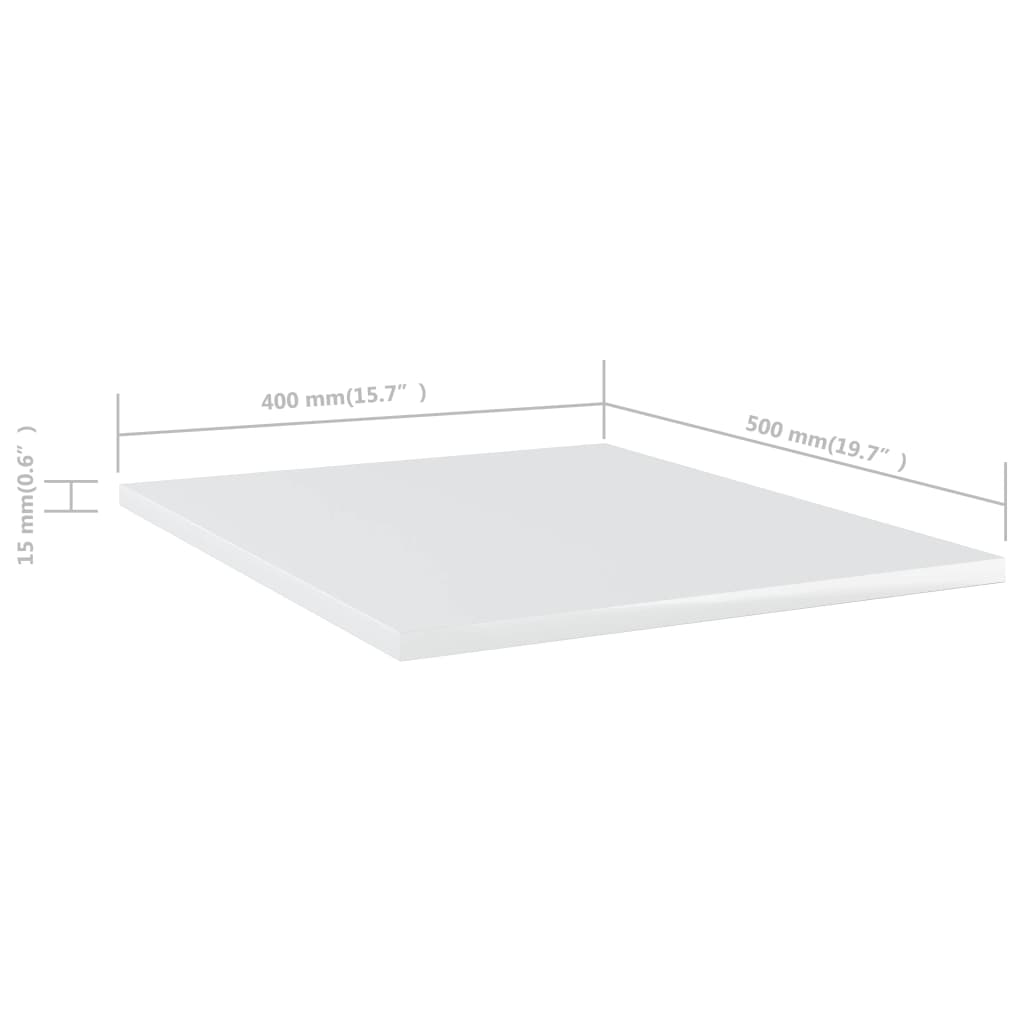 Bookshelf Boards 8 pcs High Gloss White 40x50x1.5 cm Engineered Wood
