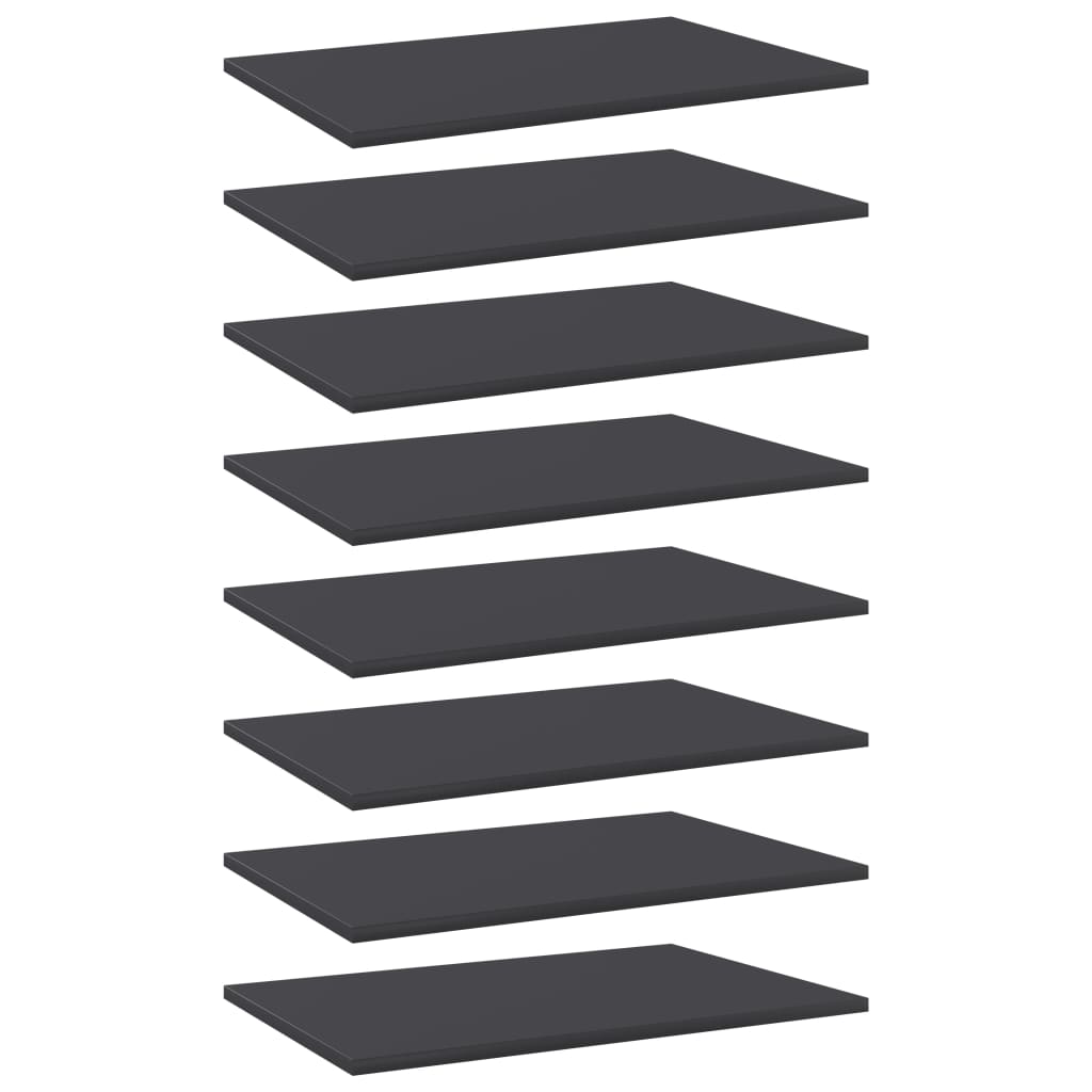 Bookshelf Boards 8 pcs Grey 60x40x1.5 cm Engineered Wood