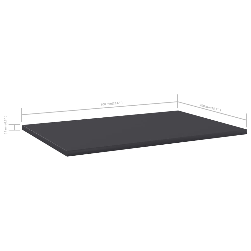 Bookshelf Boards 8 pcs Grey 60x40x1.5 cm Engineered Wood