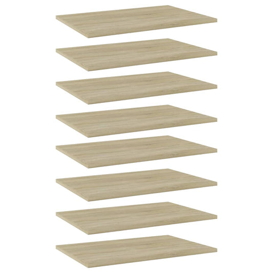 805257 vidaXL Bookshelf Boards 8 pcs Sonoma Oak 60x40x1,5 cm Engineered Wood