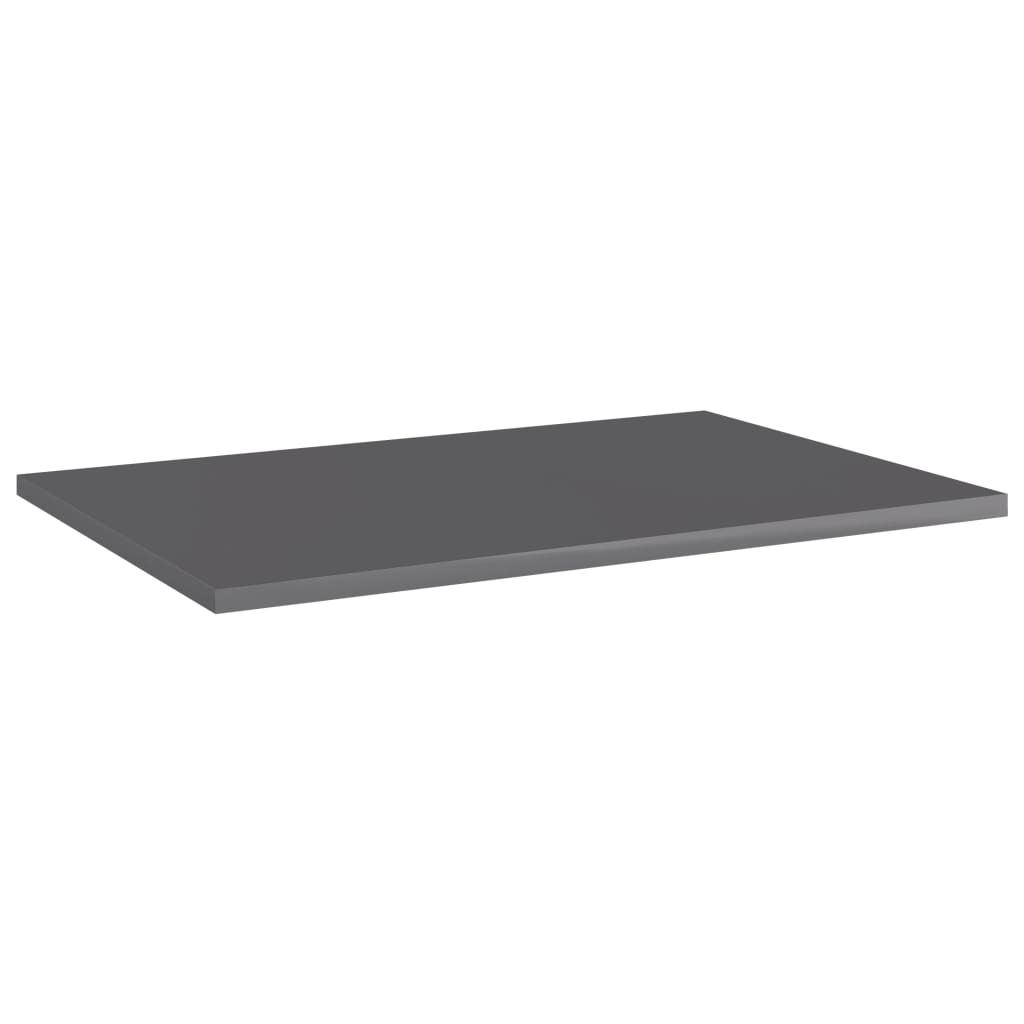 Bookshelf Boards 8 pcs High Gloss Grey 60x40x1.5 cm Engineered Wood