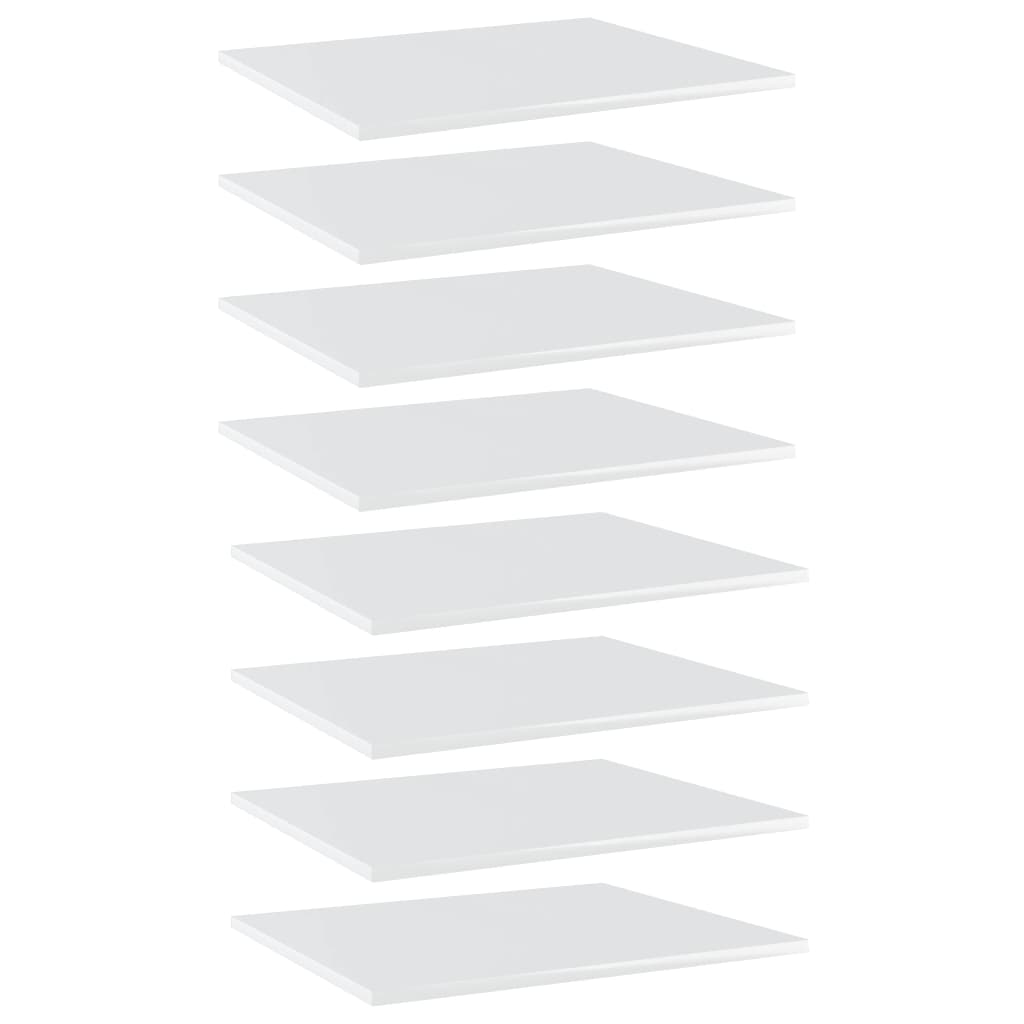 805277 vidaXL Bookshelf Boards 8 pcs High Gloss White 60x50x1,5 cm Engineered Wood