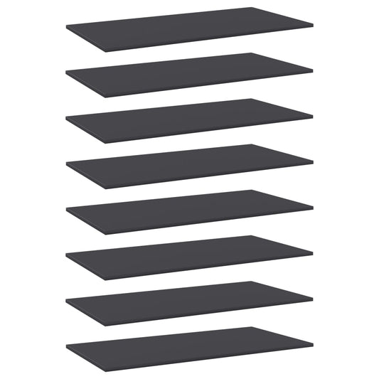805303 vidaXL Bookshelf Boards 8 pcs Grey 80x20x1,5 cm Engineered Wood
