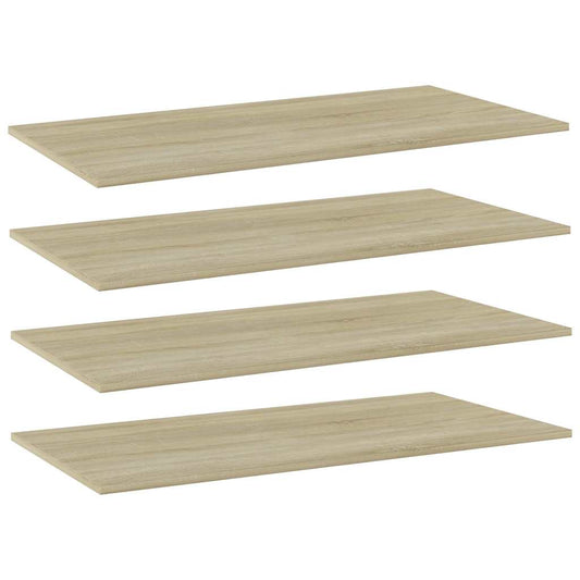805304 vidaXL Bookshelf Boards 4 pcs Sonoma Oak 80x20x1,5 cm Engineered Wood