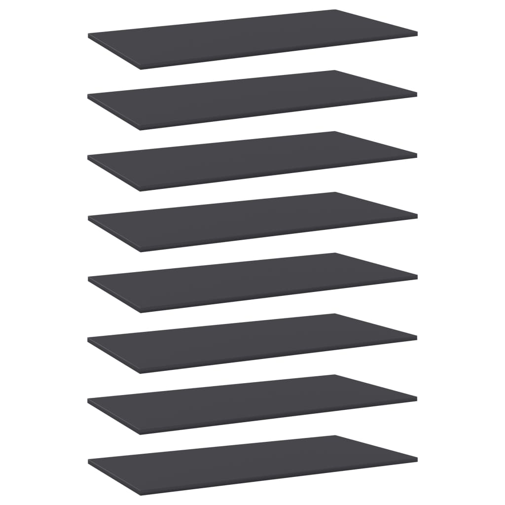 805319 vidaXL Bookshelf Boards 8 pcs Grey 80x30x1,5 cm Engineered Wood