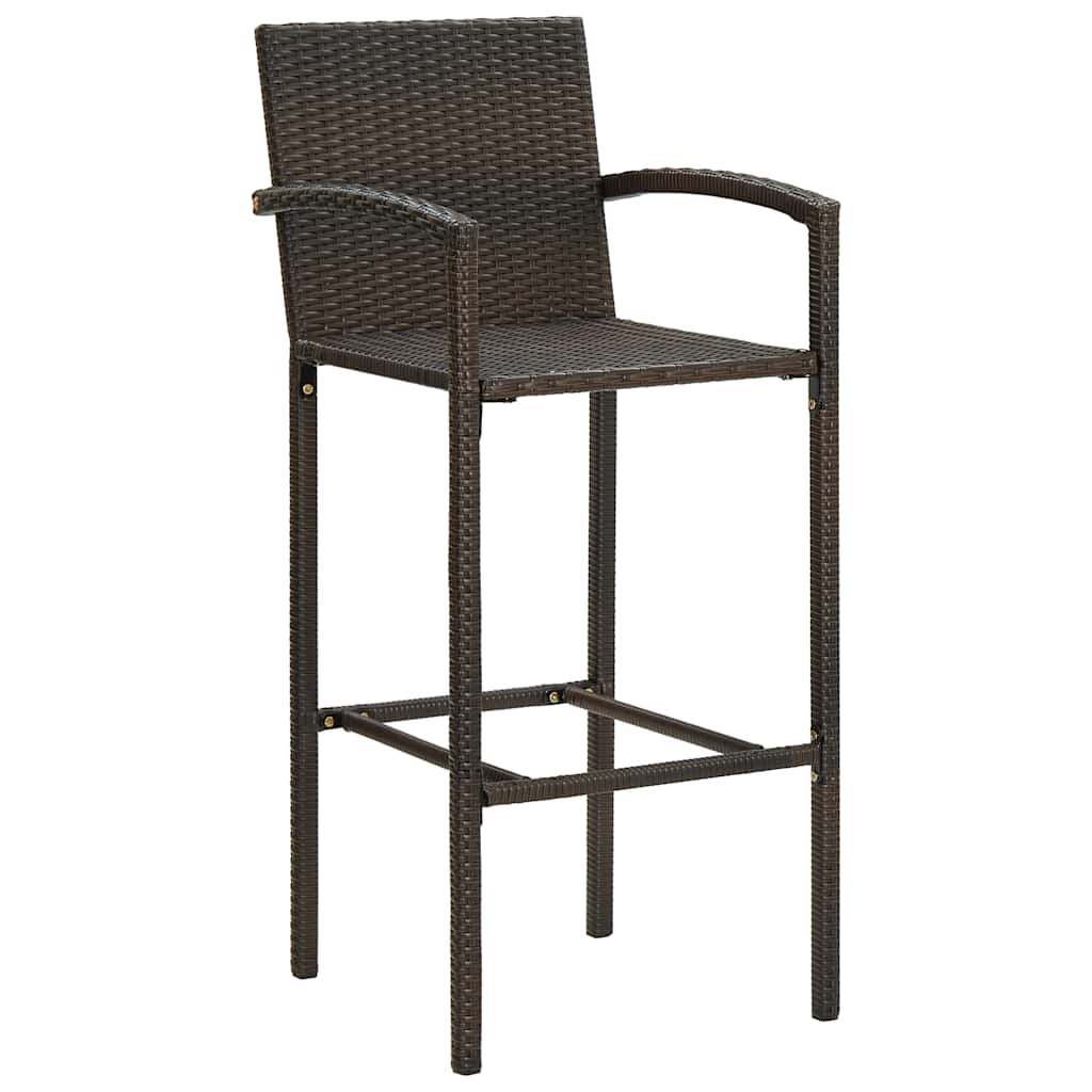 Garden Bar Set | Brown | PE rattan | Medium | Seats Many | Garden Bar Set