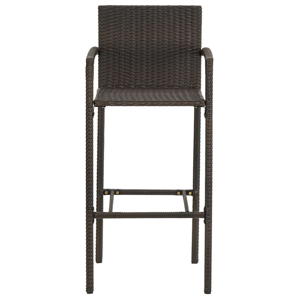 Garden Bar Set | Brown | PE rattan | 5 Piece Set | Footrest