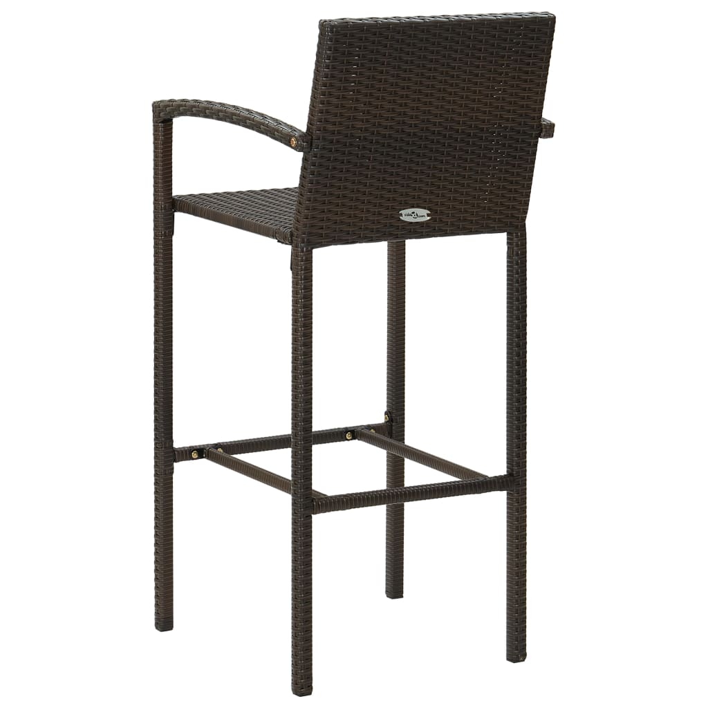 Garden Bar Set | Brown | PE rattan | 5 Piece Set | Footrest