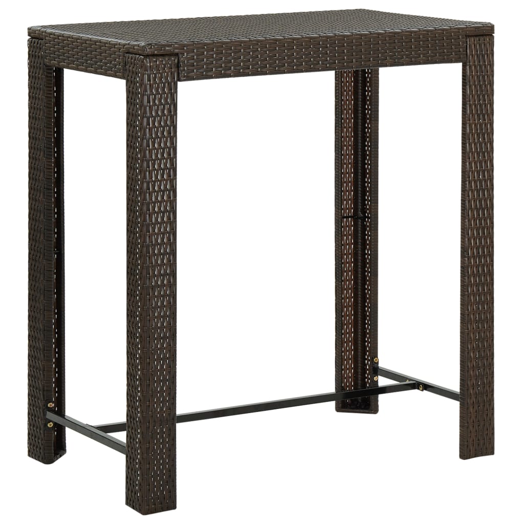 Garden Bar Set | Brown | PE rattan | 5 Piece Set | Footrest