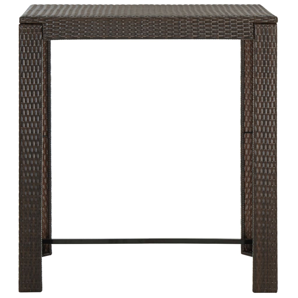 Garden Bar Set | Brown | PE rattan | 5 Piece Set | Footrest