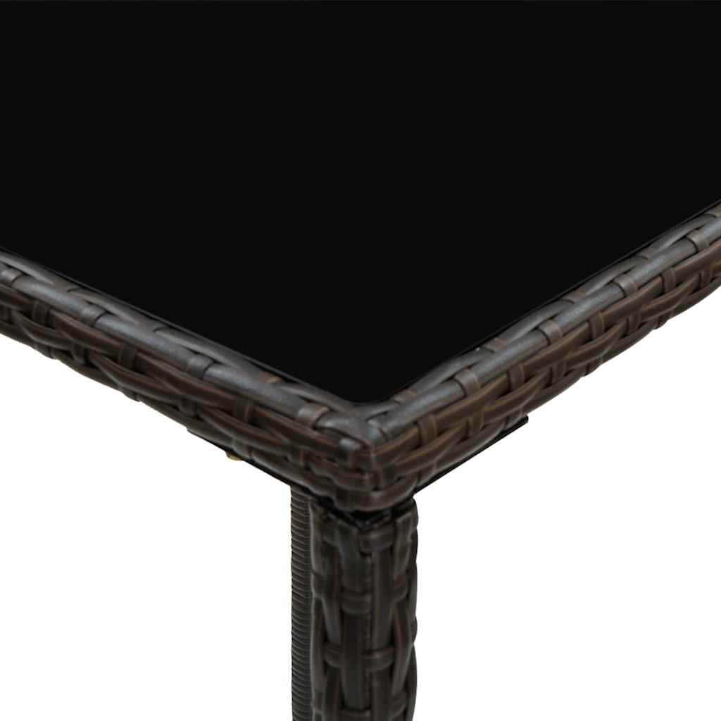 5 Piece Garden Bar Set Poly Rattan Brown