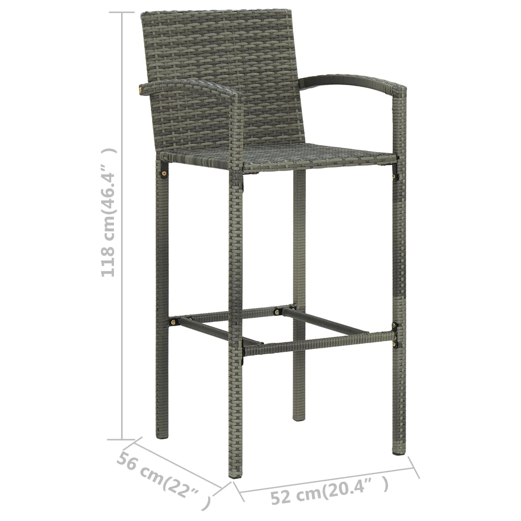 vidaXL 5 Piece Garden Bar Set Grey