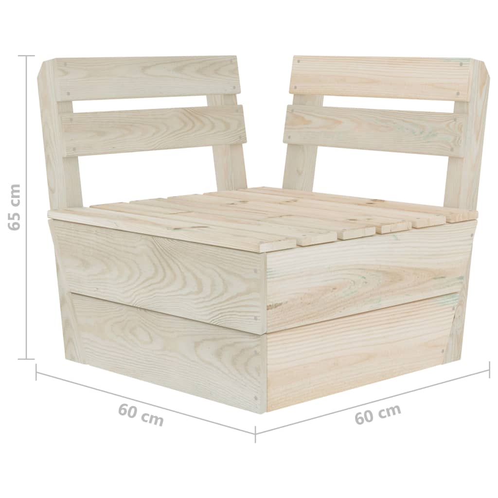 vidaXL Garden 3-Seater Pallet Sofa Impregnated Spruce Wood